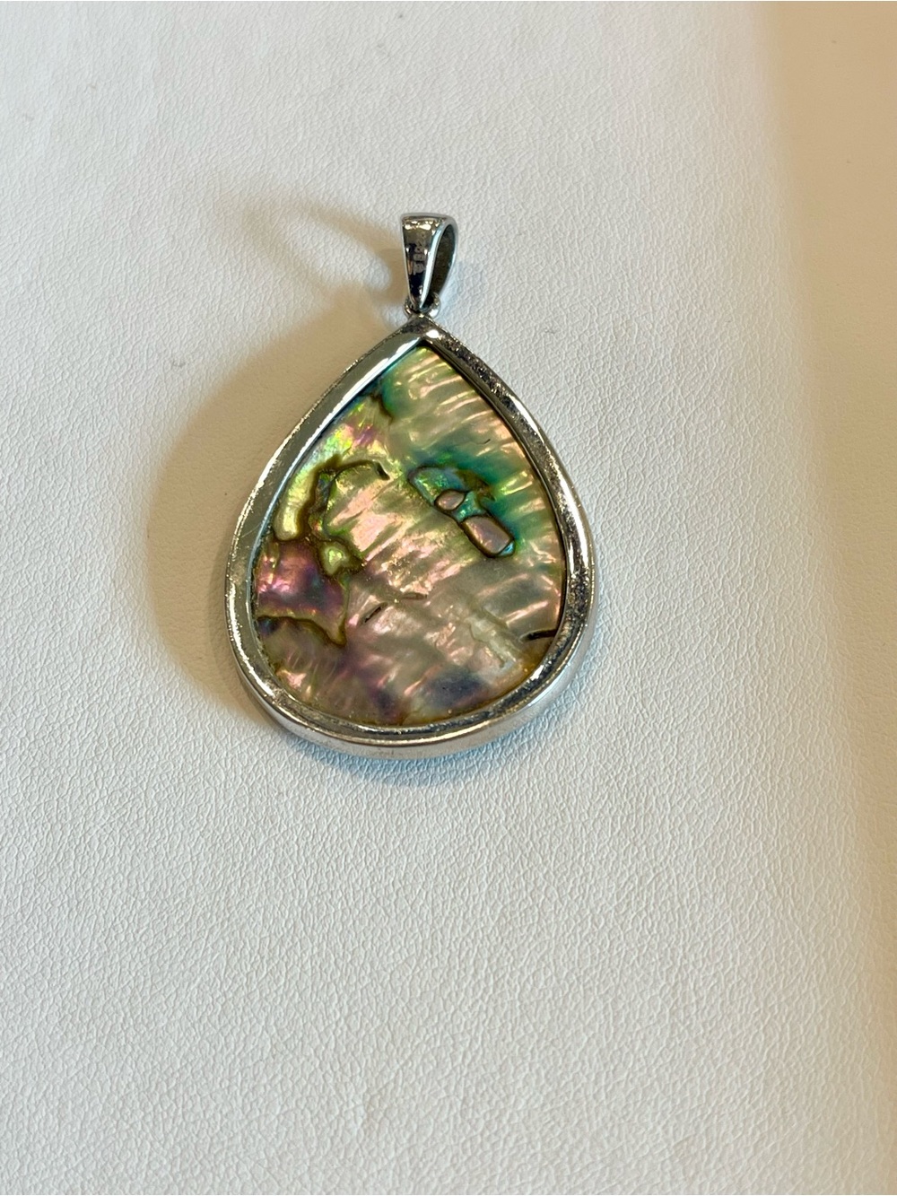 Na Hoku Sterling Silver Abalone Teardrop Shell Pendant - Picture 2 of 2